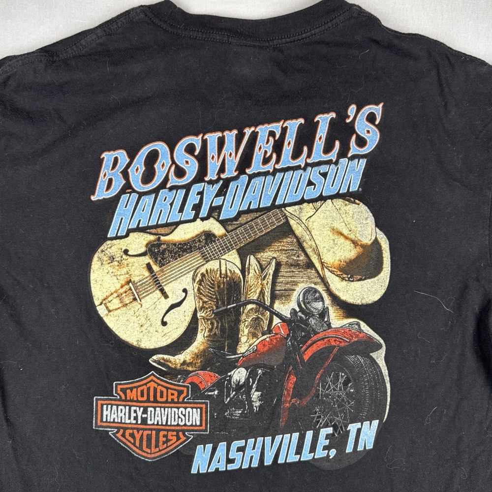 Harley Davidson Boswell's Nashville Music City Motorcycle T-Shirt Size L